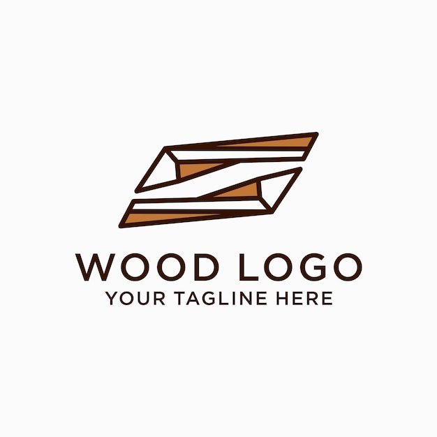 Wood logo design icon template