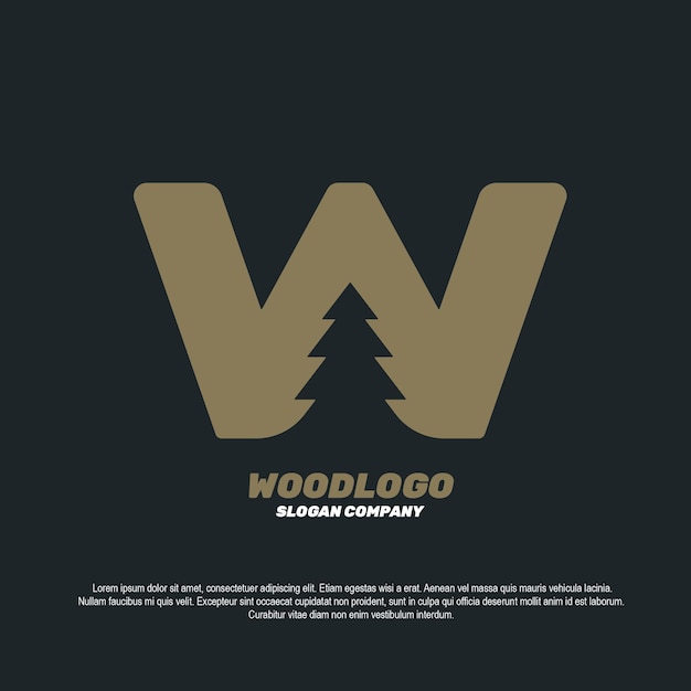 Wood logo monogram W