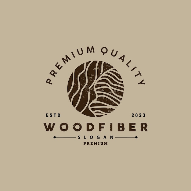 Wood Logo Wood Fiber Bark Layer Vector Tree Trunk Inspiration Illustration Design