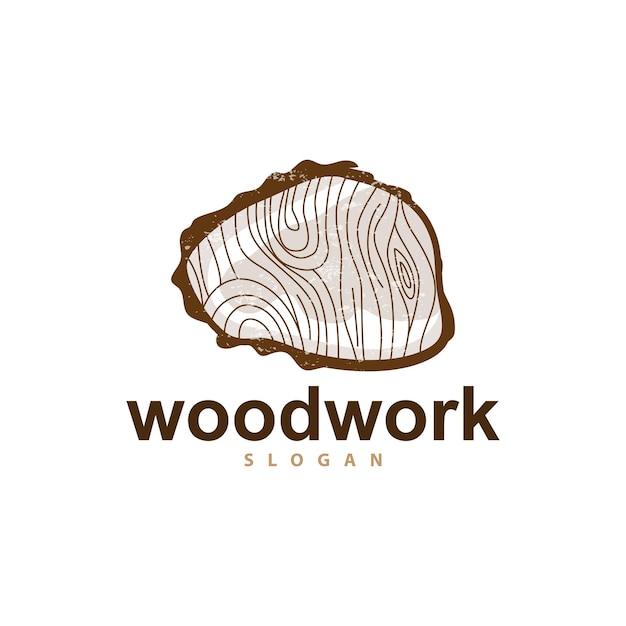 Wood Logo Wood Grain Layers Vector Carpentry Industry Design Simple Minimalist Template Illustration