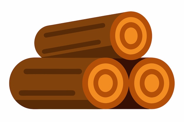 Vector wood logs vector on white background