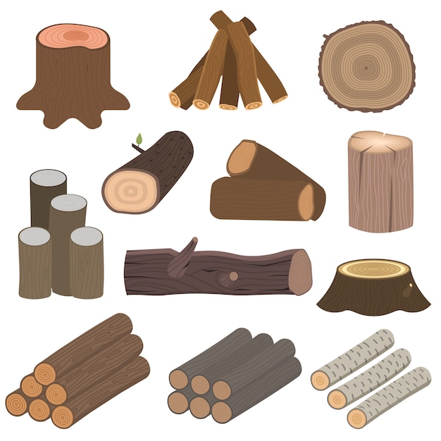 Wood materials logs 