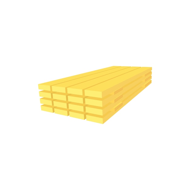 Wood planks icon in cartoon style on a white background