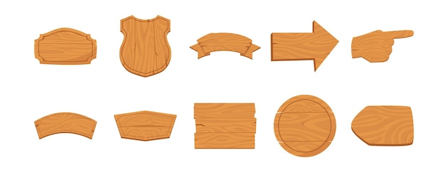 Vector wood sign element set