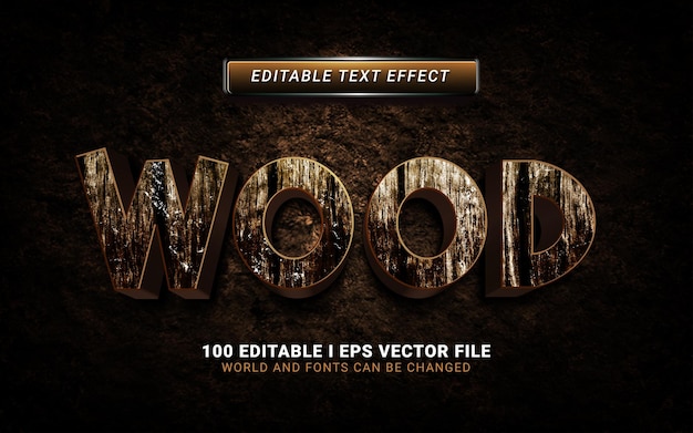 Wood text effect