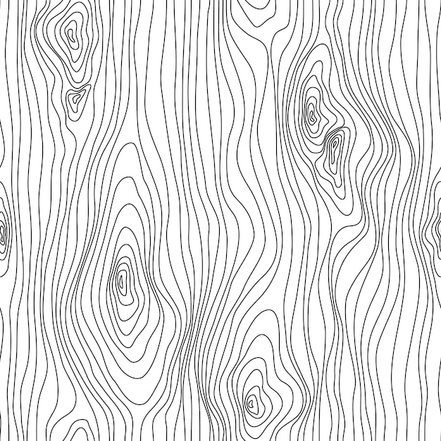 Wood Texture Seamless Sketch Grain cover surface Wooden fibers Vector background