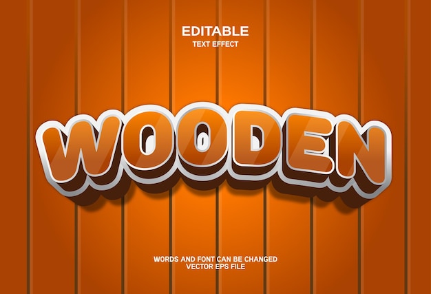 Wooden 3d banner text effect