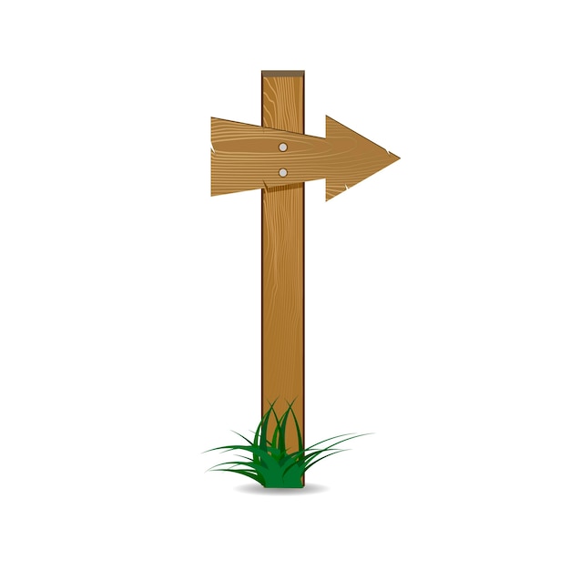 Wooden arrow cartoon sign vector