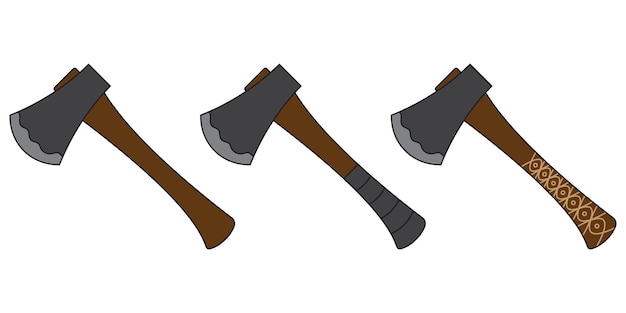 Wooden axe icon vector