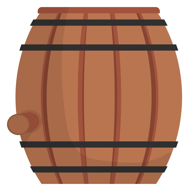 Wooden barrel icon Cartoon cask Beverage container