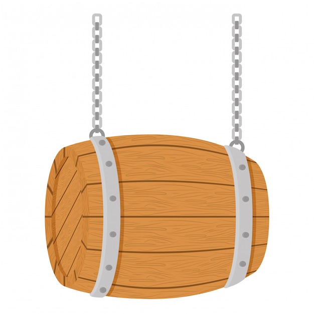 wooden barrel icon image design