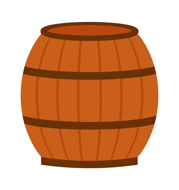 Wooden barrel icon Vector illustration