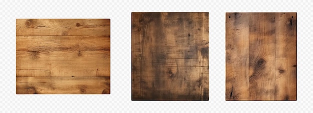 Wooden board vector set isolated on white