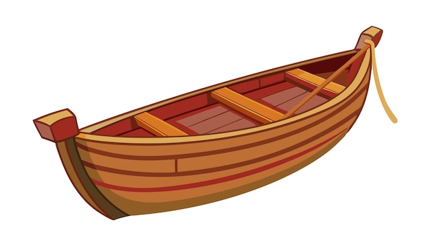 Vector a wooden boat cartoon illustration