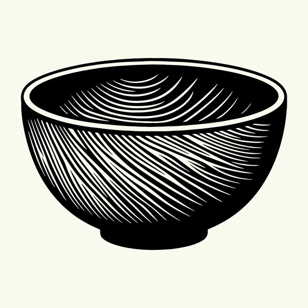 Vector wooden bowl silhouette vector illustration