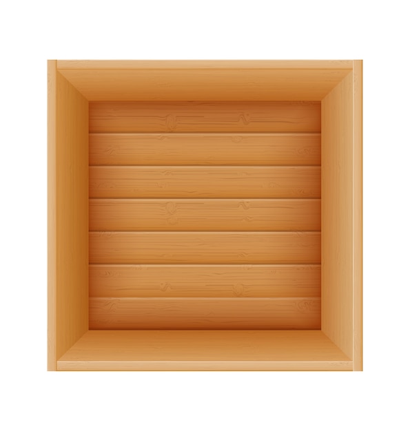 Wooden box for the delivery and transportation of goods made of wood cartoon   illustration  isolated on white background