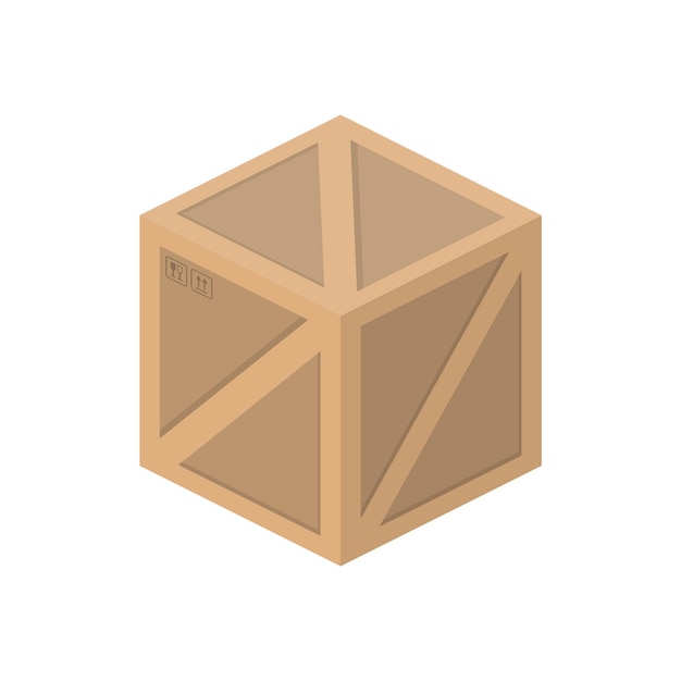 wooden box isometric. good for design on the topic of delivery and freight