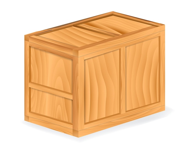 wooden boxes realistic isolated on white - 3d illustration