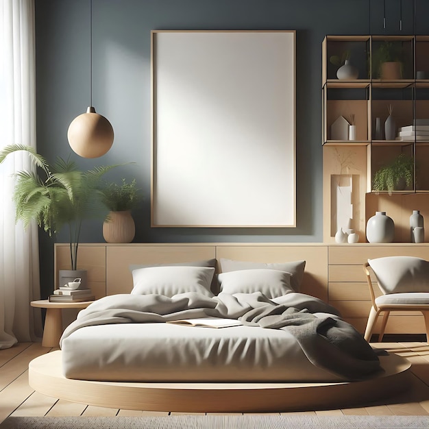 wooden brown frame with white flower on wooden table