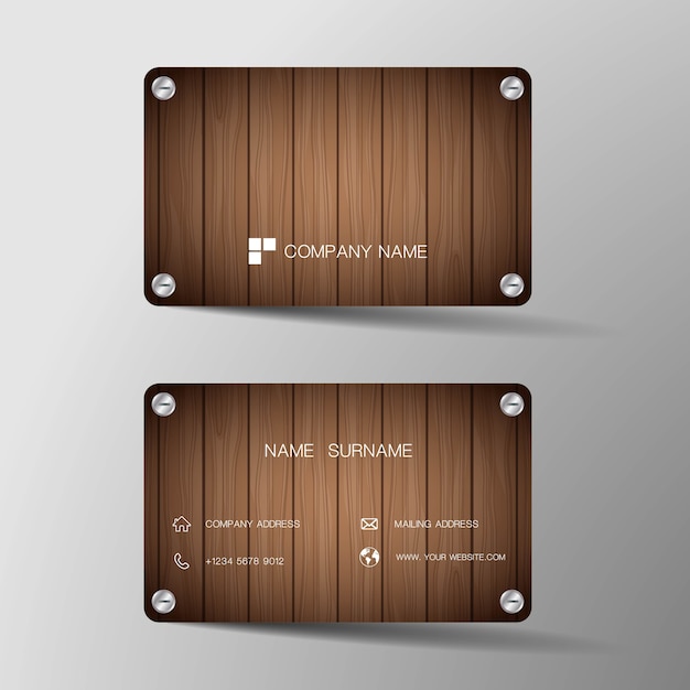 Vector wooden business card