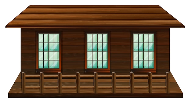 Wooden cabin with three windows