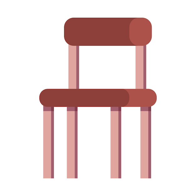 Wooden chair vector cartoon illustration isolated on a white background