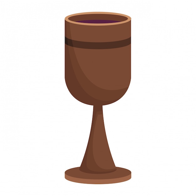 Wooden chalice wine