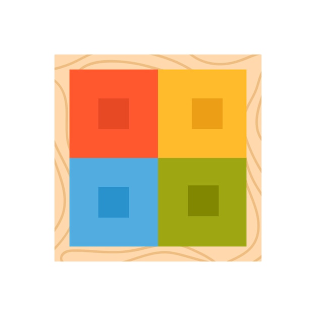 Vector wooden colorful squares game