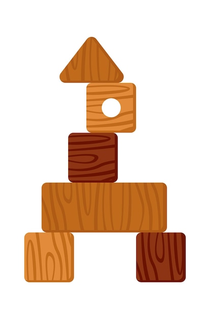 Wooden constructor icon Vector illustration