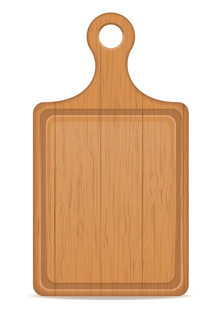 Wooden cutting board vector illustration isolated on white background