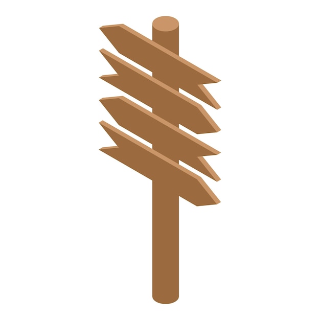 Vector wooden direction signpost pointing different directions