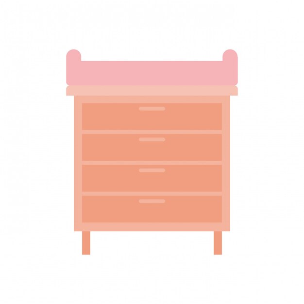 Wooden drawer isolated icon vector illustration