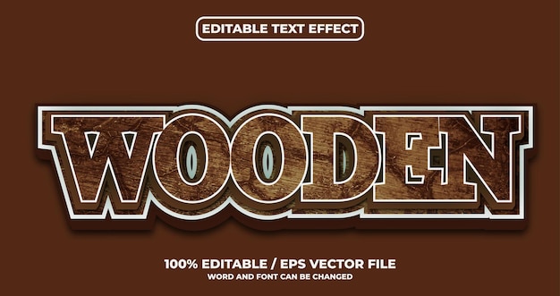 Wooden editable text effect