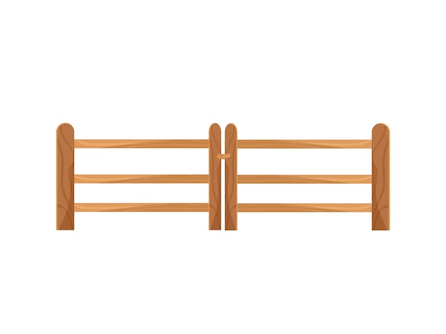 Wooden fence Vector cartoon illustration