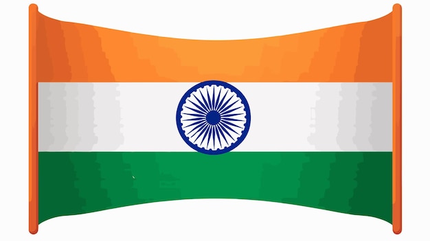 Wooden Frame with Flag of India Illustration