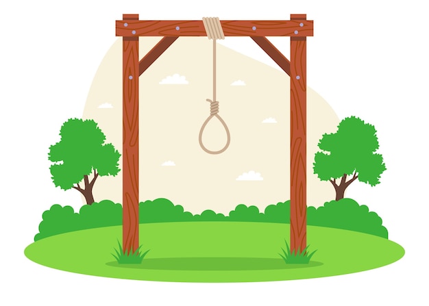 Wooden gallows from the Middle Agespunishment of the offender