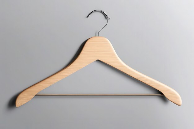 Vector a wooden hanger with a wooden handle hanging from a hanger