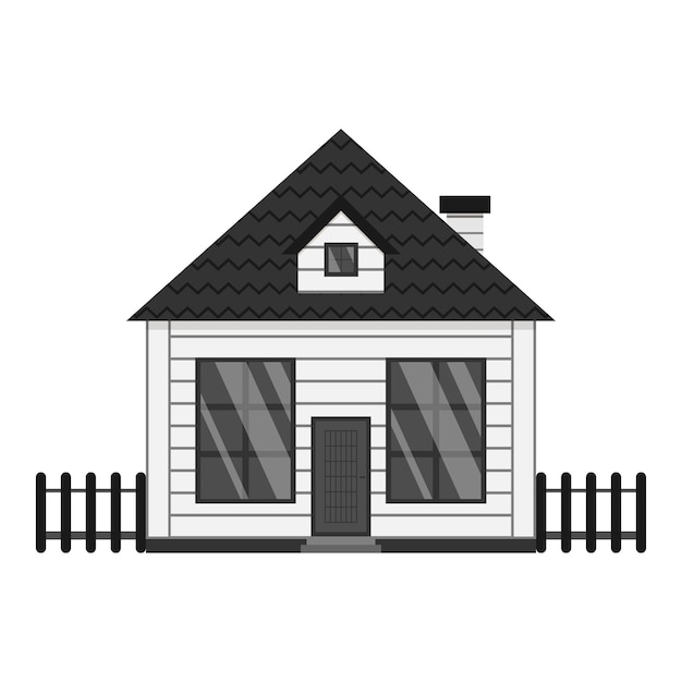 wooden house isolated on white. Vector illustration