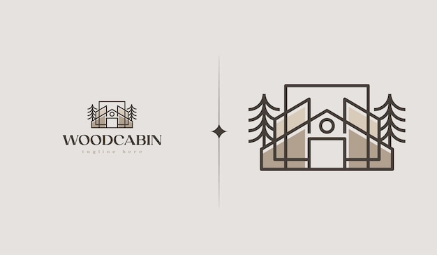 Wooden House Logo Template Universal creative premium symbol Vector illustration Creative Minimal design template Symbol for Corporate Business Identity