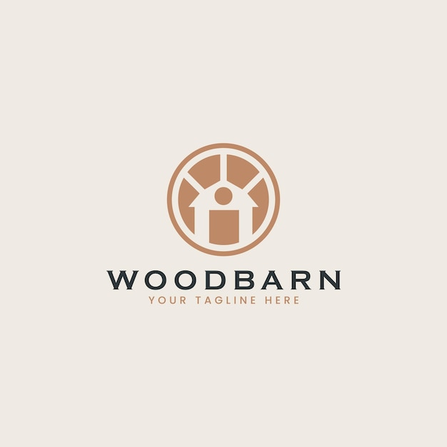 Wooden House Pine Tree Logo Template Universal creative premium symbol Vector sign icon logotype