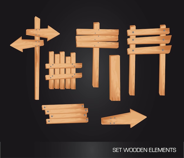 Vector wooden indication