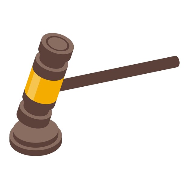 Wooden judge gavel making decision on white background