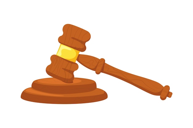 Vector wooden judge gavel