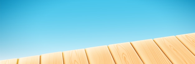 Vector wooden light table isolated on blue background