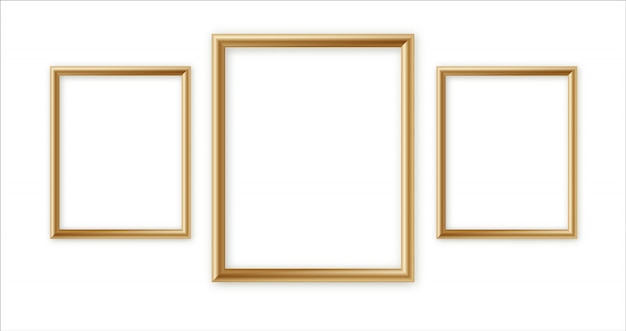 Wooden photo frame collection. 3D picture frame design for image or text