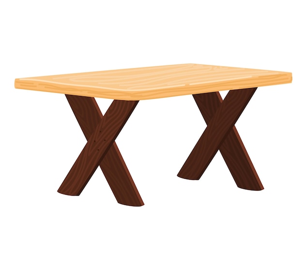 Wooden picnic table with crossed leg design simple outdoor furniture rustic wooden table garden or