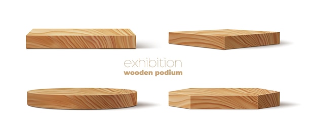 Wooden podium platform 3d display stage board