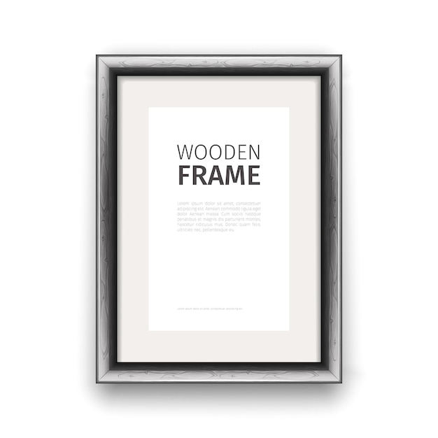 Vector wooden rectangle frame dark