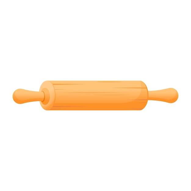 Wooden rolling pin cartoon vector illustration isolated object