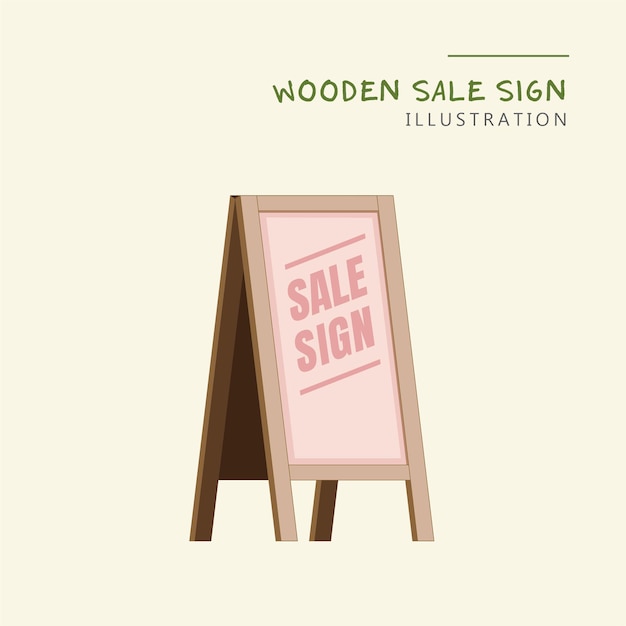 Wooden Shop Sale Sign